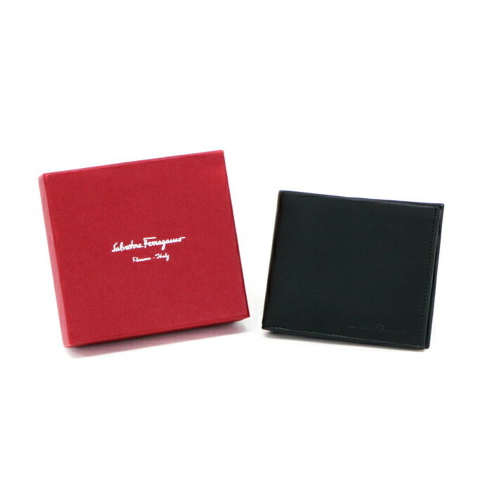 Salvatore Ferragamo Creations Bi fold Leather Wallet Slim Logo Black
